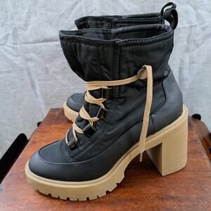 %DOLCE VITA Black Lug Platform Boots Sz 9.5 Worn Only 2 times / D7